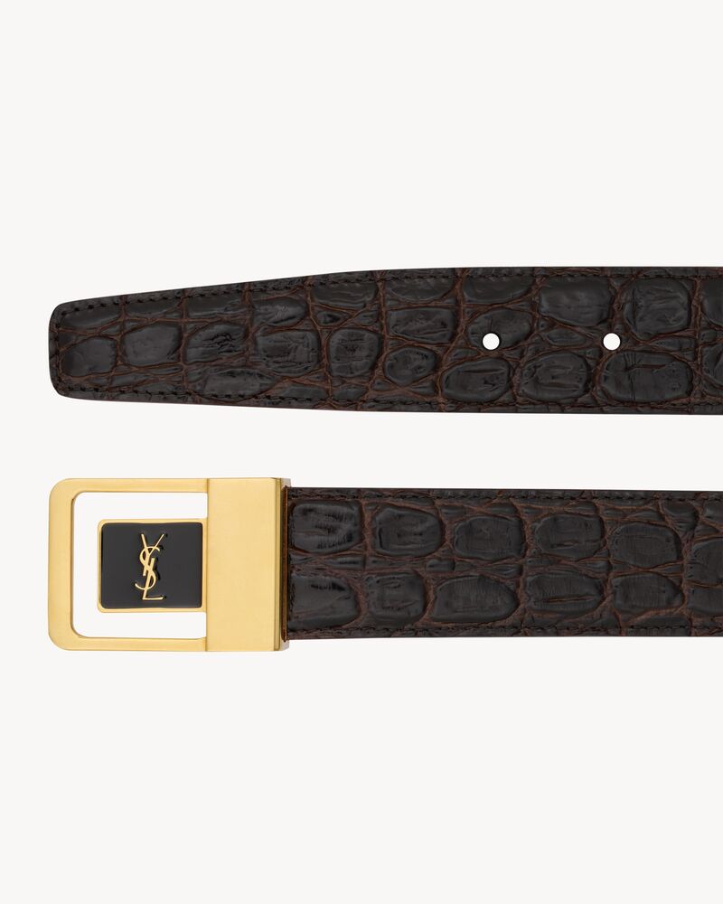 la 66 buckle belt in crocodile-embossed leather - Image 2
